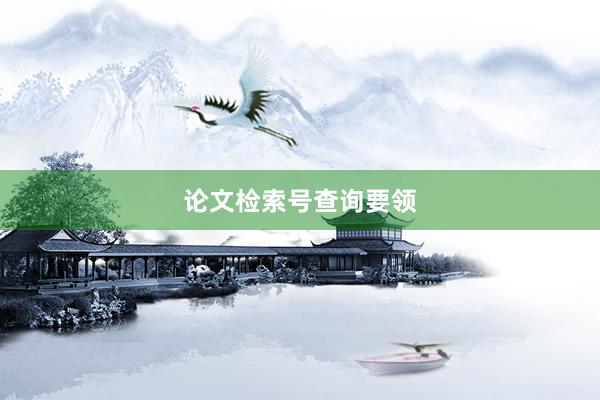 论文检索号查询要领